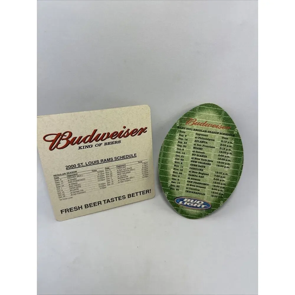 Budweiser‎ St. Louis Rams Football Schedule Coasters 2000 2001 NFL